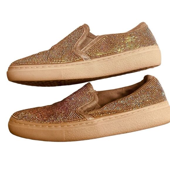 Skechers Gold Flash Sparkle Slip Ons - Picture 5 of 8